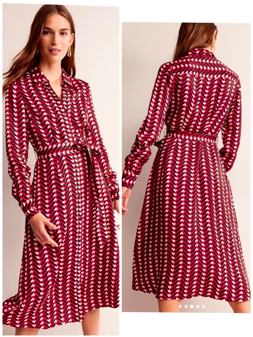 Boden Kate Satin Shirt Dress